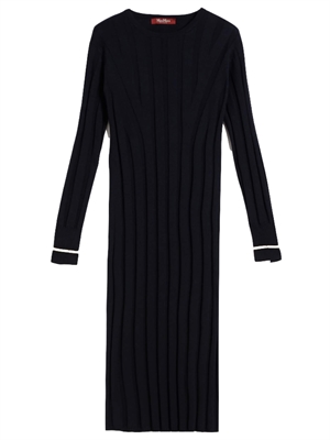 Max Mara Studio Leccio Strikkjole, Sort 
